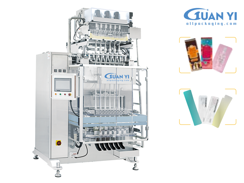 Muti-lane packaging machine for three sides/four sides sealing