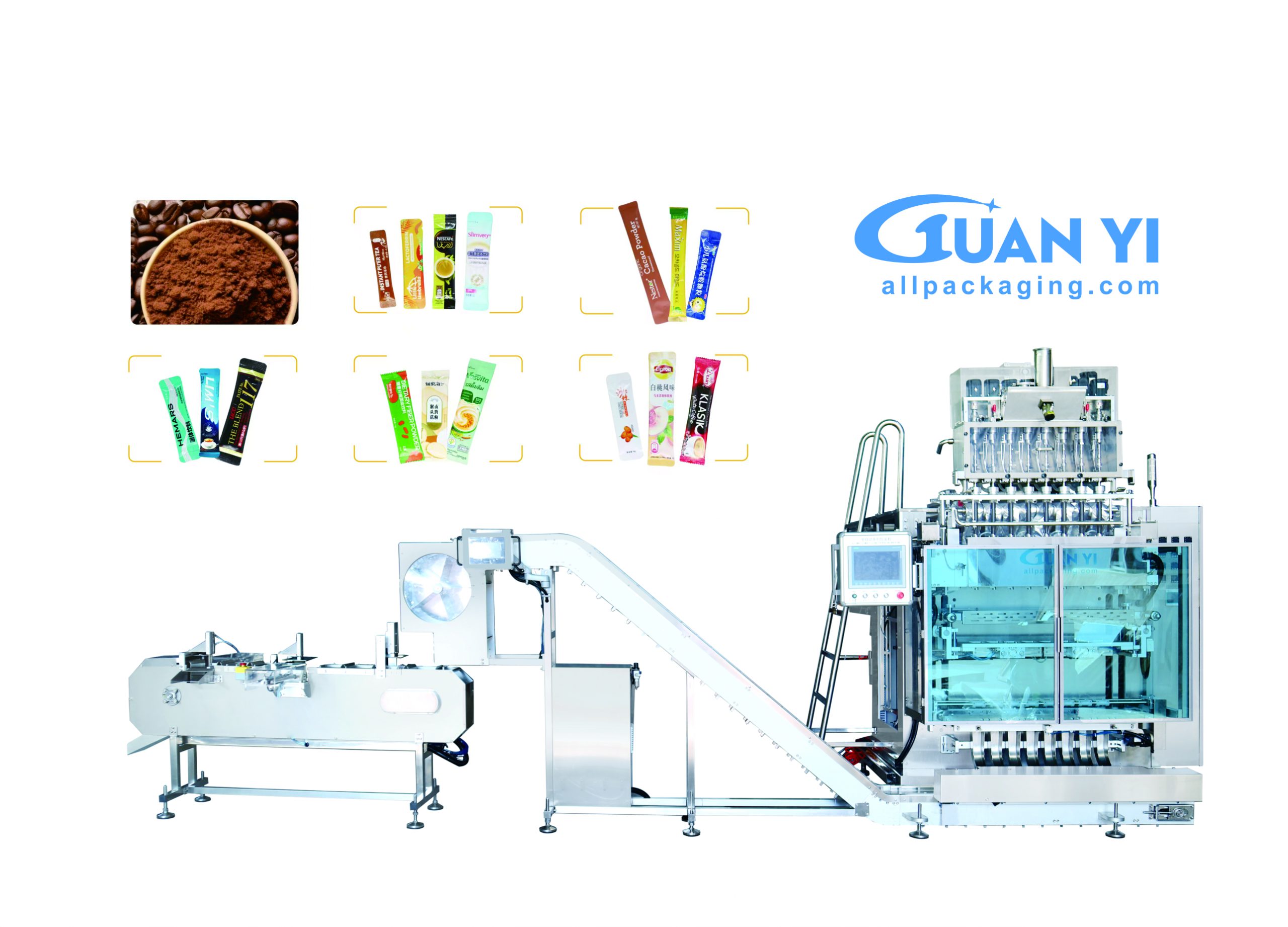 Multi-lane packing machine with premade bag packing machine complete line