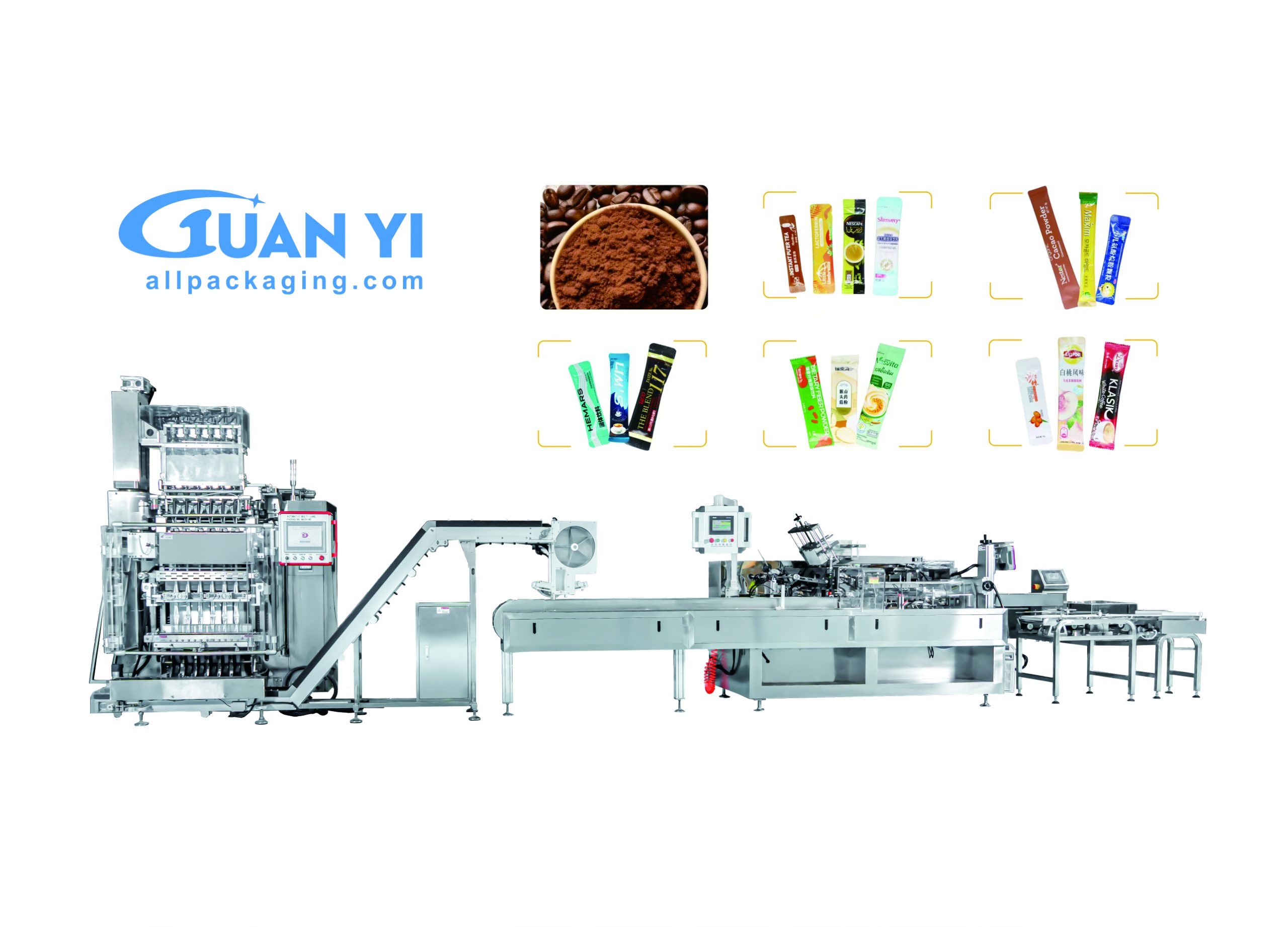 Multi-lane packing machine with automatic cartoning machine complete line