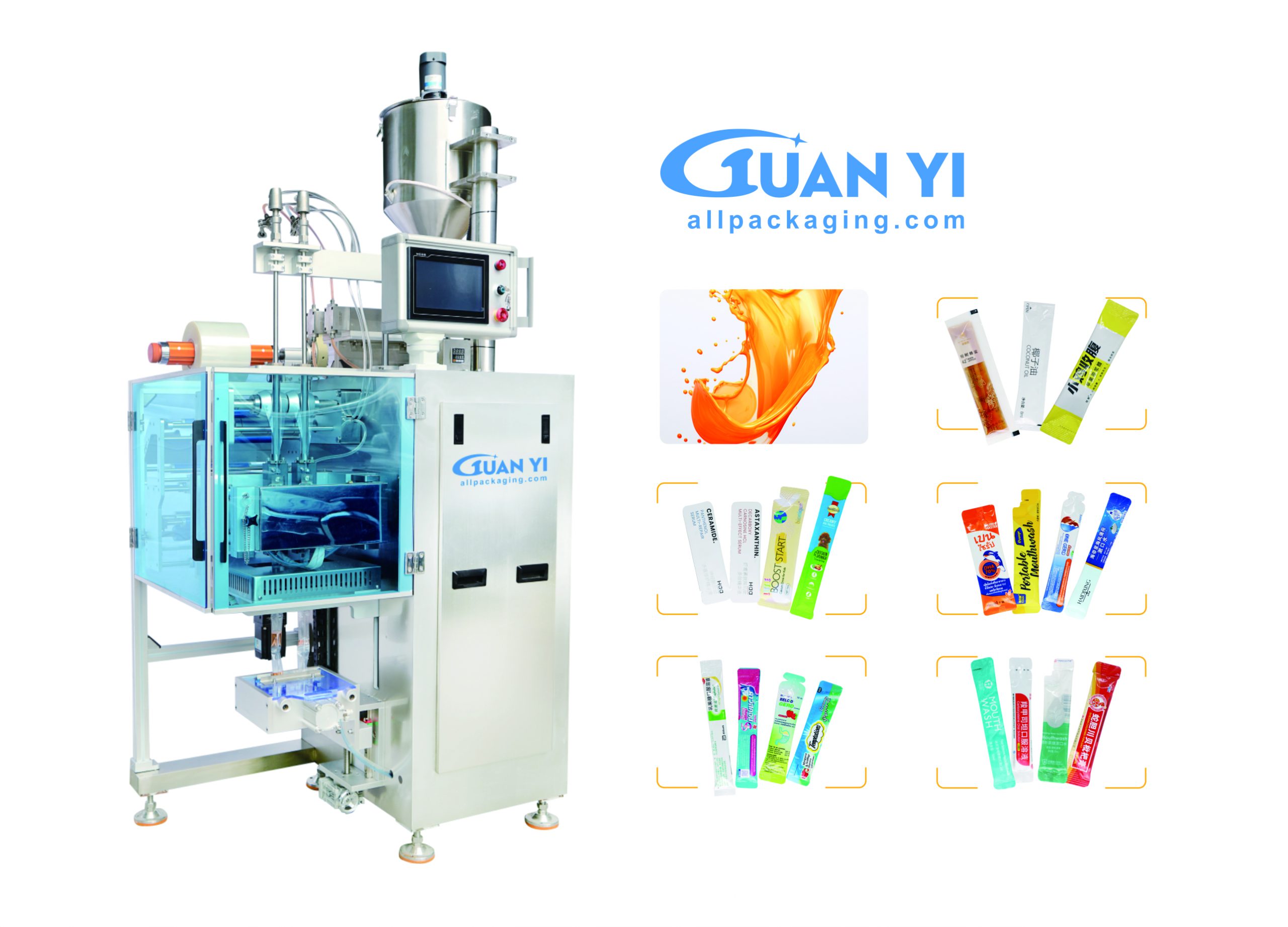 Double-lane packing machine for liquid